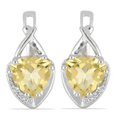 BUY REAL CITRINE SINGLE STONE EARRINGS IN 925 SILVER